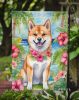 Shiba Inu Luau Garden Flag Mailbox Flag Decorative Yard Flag Banner Outside Patio Artwork Yard Flower Beds, Garden Size, Multicolor