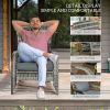 Outsunny Patio Wicker Adirondack Chair, Outdoor All-Weather Rattan Fire Pit Chair w/ Soft Cushions