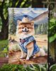 Pomeranian Cowboy Welcome Garden Flag Mailbox Flag Decorative Yard Flag Banner Outside Patio Artwork Yard Flower Beds, Garden Size, Multicolor