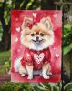 Pomeranian My Valentine Garden Flag Mailbox Flag Decorative Yard Flag Banner Outside Patio Artwork Yard Flower Beds, Garden Size, Multicolor