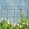 4 Pack Metal Garden Trellis 71" x 19.7" Rustproof Trellis for Climbing Plants Outdoor Flower Support Black