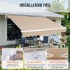 VEVOR Manual Retractable Awning, 8 x 7 ft Outdoor Patio Awning Retractable Sun Shade