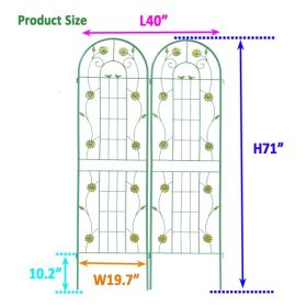 Metal Garden Trellis For Climbing Plants, Outdoor Flower Stand - Green (Color: Green)