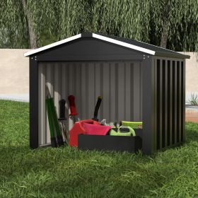 Metal Outdoor Small Storage Shed 3FT X 3FT, Steel Utility Tool Shed Storage House, Metal Sheds Outdoor Storage For Garden Patio Lawn,Black (Color: Black)
