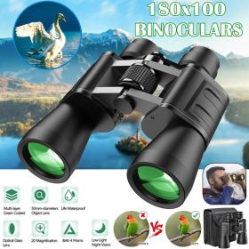 180x100 HD Military Zoom Powerful Binoculars Day Low Night Optics Hunting (Color: Black)