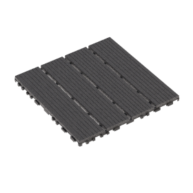 Waterproof, Wear-resistant, DIY Assembly, Garden, Courtyard, Balcony,plastic Flooring-Four Long Straight Lines (Option: Dark gray)