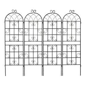 2-Pack Metal Garden Trellis 71x19.7Rustproof For Climbing Plants Outdoor (Color: Black)
