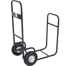 Firewood Cart Fireplace Log Rlling Cart Wood Rack With Pneumatic Wheels Rlling Cart (Option: 1pcs)