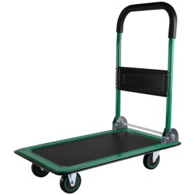 Mobile Platform Trolley Home Large Foldable Cart Cart Cart 330 Lb Capacity Heavy Duty Saving Space-Saving Foldable Swivel Pusher Flat Bed Car Una (Color: Green)