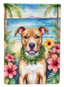 Pit Bull Terrier Luau Garden Flag Mailbox Flag Decorative Yard Flag Banner Outside Patio Artwork Yard Flower Beds, Garden Size, Multicolor (Default: Default)