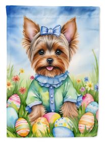 Yorkshire Terrier Easter Egg Hunt Garden Flag Mailbox Flag Decorative Yard Flag Banner Outside Patio Artwork Yard Flower Beds, Garden Size, Multi (Default: Default)