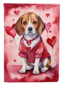 Beagle My Valentine Garden Flag Mailbox Flag Decorative Yard Flag Banner Outside Patio Artwork Yard Flower Beds, Garden Size, Multicolor (Default: Default)