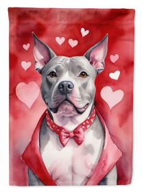 Pit Bull Terrier My Valentine Garden Flag Mailbox Flag Decorative Yard Flag Banner Outside Patio Artwork Yard Flower Beds, Garden Size, Multicolo (Default: Default)