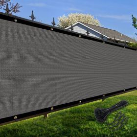 Artpuch Privacy Fence Screen Dark Grey Customized Outdoor Mesh Panels for Backyard, Balcony,Patio,Construction Site with Zip Ties (Color: Dark Grey, size: 3x18 ft)