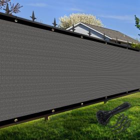 Artpuch Privacy Fence Screen Dark Grey Customized Outdoor Mesh Panels for Backyard, Balcony,Patio,Construction Site with Zip Ties (Color: Dark Grey, size: 8x8 ft)