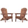 Wooden Outdoor Folding Adirondack Chair Set of 2 Wood Lounge Patio Chair for Garden,Garden, Lawn, Backyard, Deck, Pool Side, Fire Pit,Half Assembled,