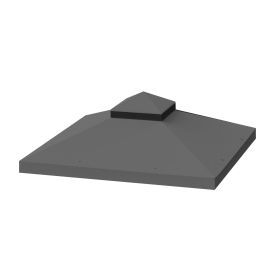 10x10 Ft Outdoor Patio Gazebo Replacement Canopy,Double Tiered Gazebo Tent Roof Top Cover Only(Frame Not Include) (Color: as Pic)