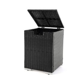 Rattan Gas Propane Tank Cover for 20 lbs Propane Tanks (Color: Black, type: Fire Pits)