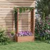 Outsunny Raised Garden Bed with Arch Trellis for Vine Climbing Plants, Hanging Flowers