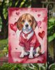 Beagle My Valentine Garden Flag Mailbox Flag Decorative Yard Flag Banner Outside Patio Artwork Yard Flower Beds, Garden Size, Multicolor