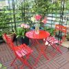 3 Piece Patio Bistro Set of Foldable Round Table and Chairs
