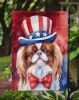 Japanese Chin Patriotic American Garden Flag Mailbox Flag Decorative Yard Flag Banner Outside Patio Artwork Yard Flower Beds, Garden Size, Multicolor