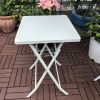 3 Piece Patio Bistro Set of Foldable Square Table and Chairs