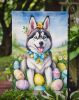 Siberian Husky Easter Egg Hunt Garden Flag Mailbox Flag Decorative Yard Flag Banner Outside Patio Artwork Yard Flower Beds, Garden Size, Multicolor