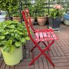 3 Piece Patio Bistro Set of Foldable Round Table and Chairs