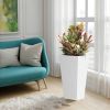 30" H Tall Mental Tapered Planter – Large Outdoor & Indoor Garden Plant Pot with Drainage Hole and Rubber Plug