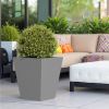 18" H Tall Mental Tapered Planter – Large Outdoor & Indoor Garden Plant Pot with Drainage Hole and Rubber Plug