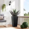25" H Tall Mental Tapered Planter – Large Outdoor & Indoor Garden Plant Pot with Drainage Hole and Rubber Plug