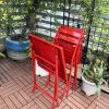 3 Piece Patio Bistro Set of Foldable Square Table and Chairs